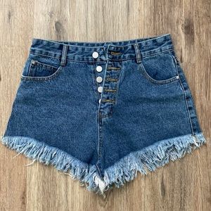 high waisted jean shorts